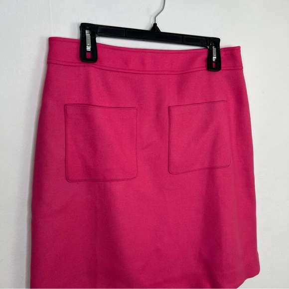 J.Crew Patch Pocket Wool Double-Serge Fuchsia Pink Mini Skirt Size 12 Tall NWT - Picture 5 of 14